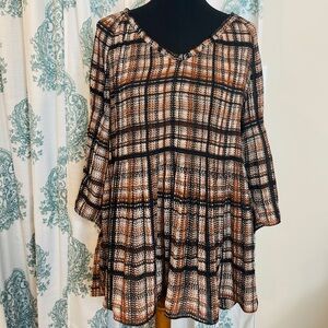 Women top 1XL chiffon summer long sleeve plus size